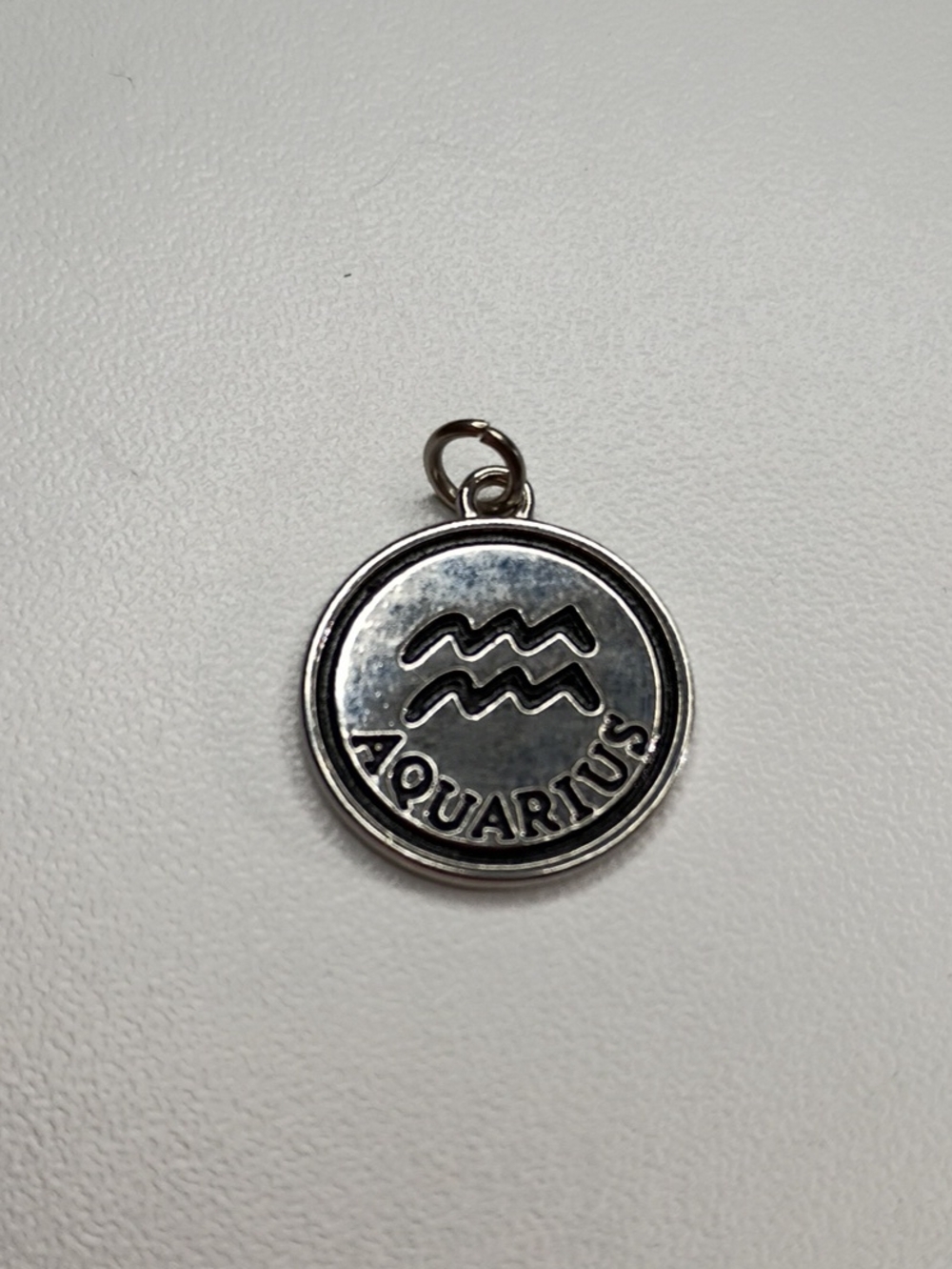 Aquarius Silver Zodiac Charm Pendant - Kids Swim Accessory